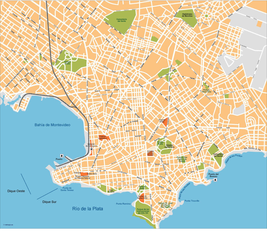 Montevideo Illustrator Mapa vectorial
