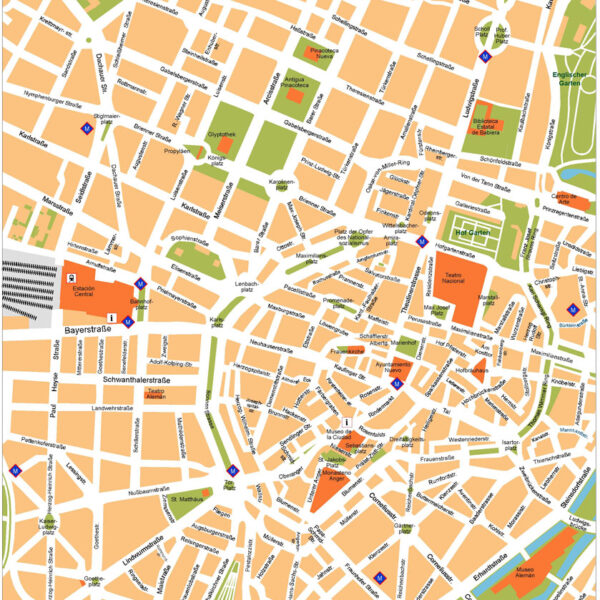 Munchen Illustrator Mapa vectorial