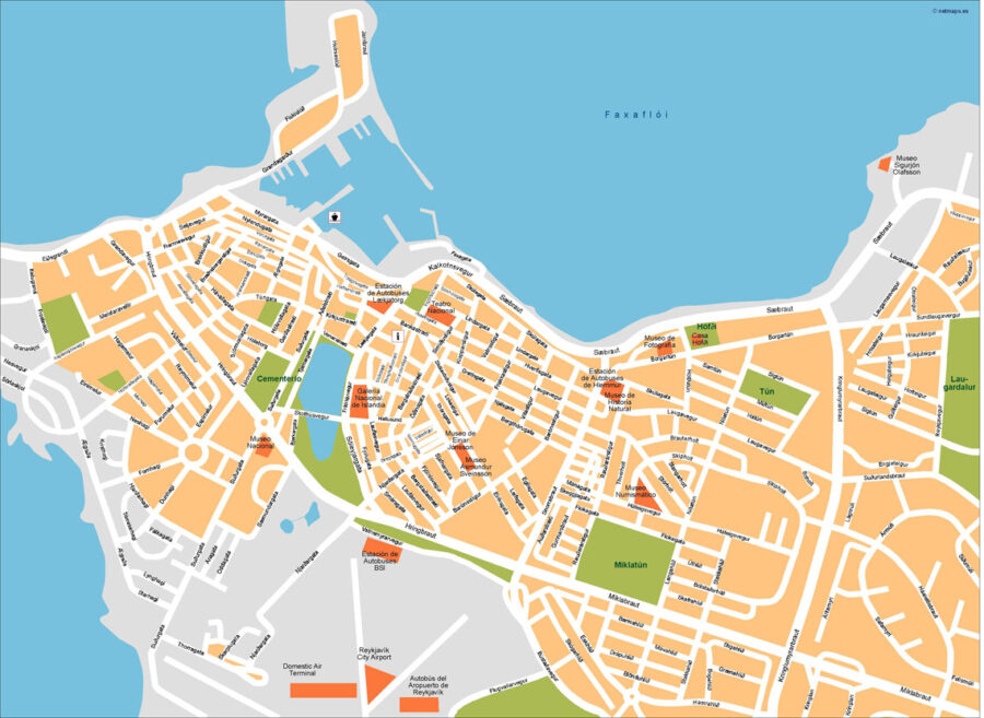 Reykjavik Illustrator Mapa vectorial