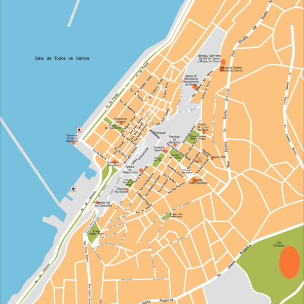 Salvador Bahia Illustrator Mapa vectorial