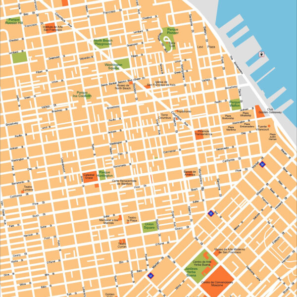 San Francisco Illustrator Mapa vectorial