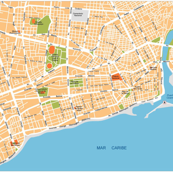 Santo Domingo Illustrator Mapa vectorial