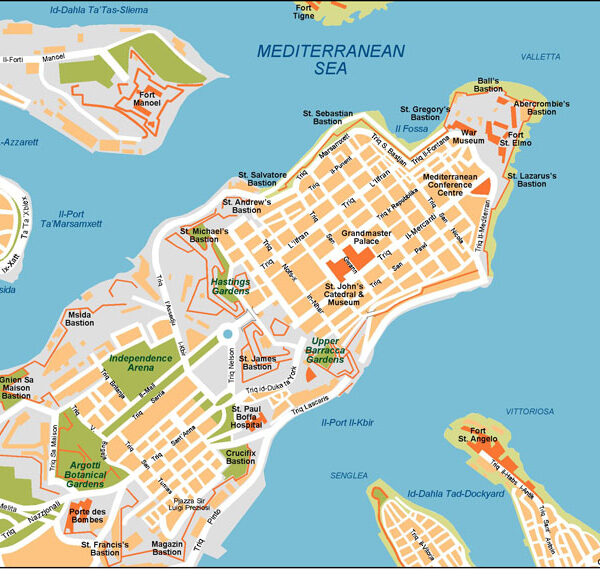 Valleta Illustrator Mapa vectorial