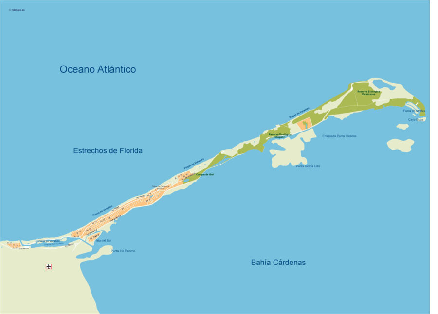 Varadero Illustrator Mapa vectorial