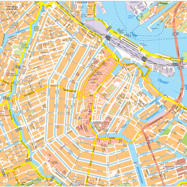 Amsterdam Vector EPS Mapa vectorial