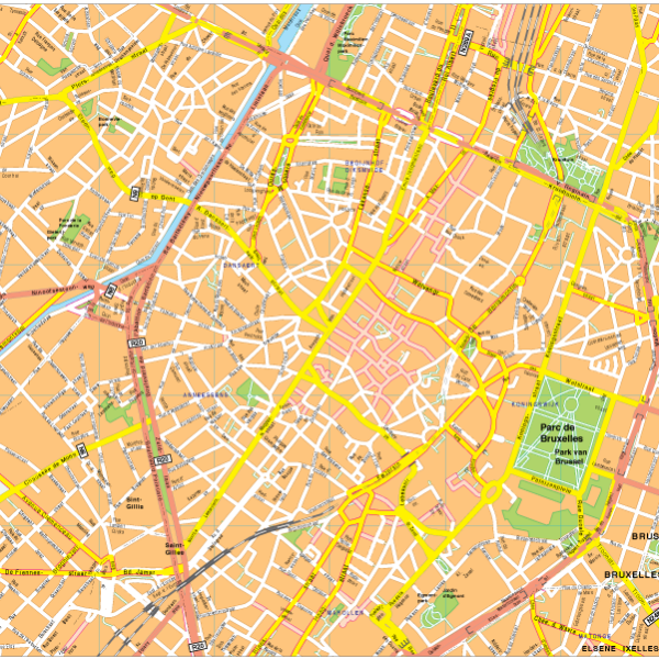 Bruselles Vector EPS Mapa vectorial