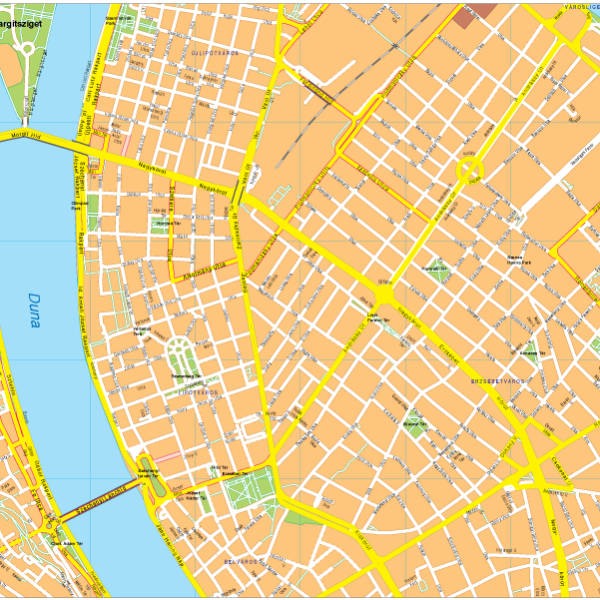 Budapest Vector EPS Mapa vectorial