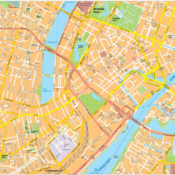 Copenhagen Vector EPS Mapa vectorial