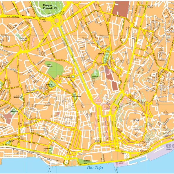 Lisbon Vector EPS Mapa vectorial