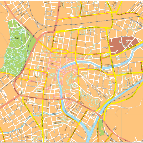 Liubljana Vector EPS Mapa vectorial