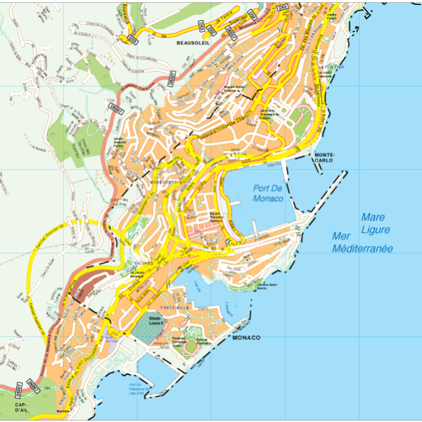 Monaco Vector EPS Mapa vectorial