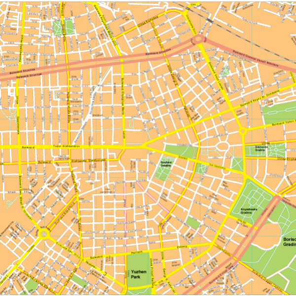 Sofia Vector EPS Mapa vectorial