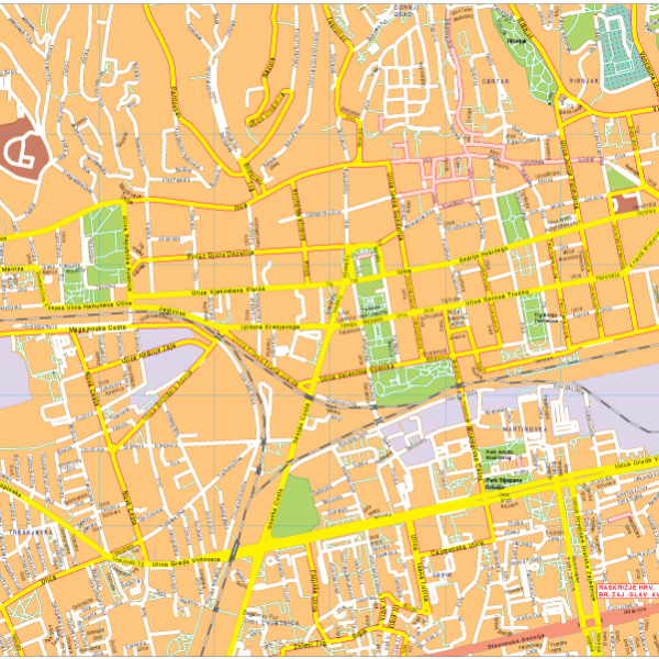 Zagreb Vector EPS Mapa vectorial