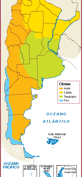 Argentina mapa clima