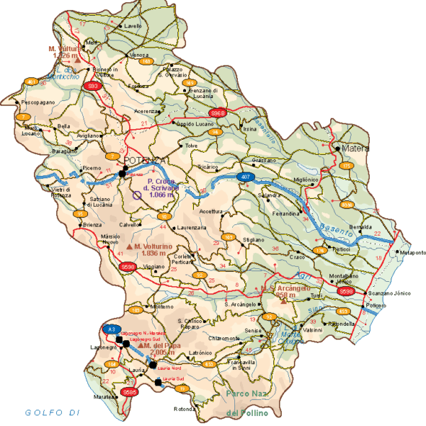 Basilicata Vector Map