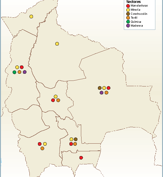 Bolivia mapa sector secundario