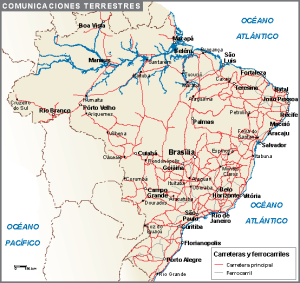 Brasil mapa comunicaciones terrestres