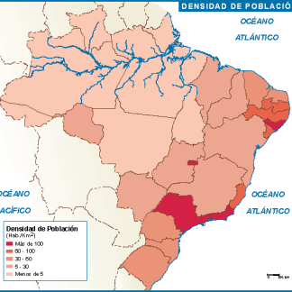 Brasil mapa poblacion