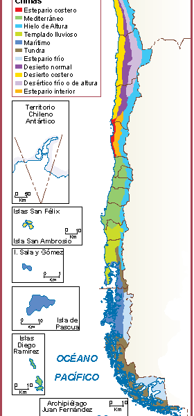 Chile mapa clima