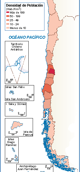 Chile mapa poblacion