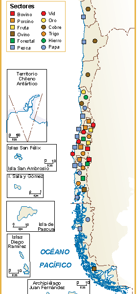 Chile mapa sector primario