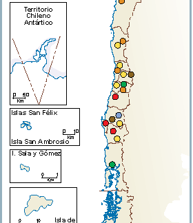 Chile mapa sector secundario