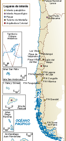 Chile mapa turistico