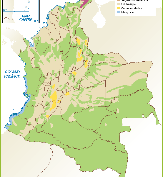Colombia mapa flora fauna