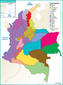 Colombia mapa grupos etnicos