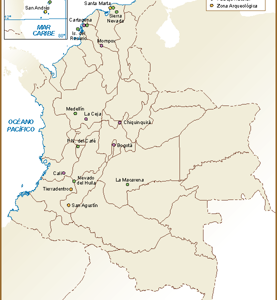 Colombia mapa interes turistico