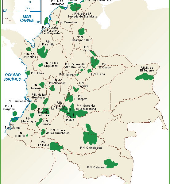 Colombia mapa parques