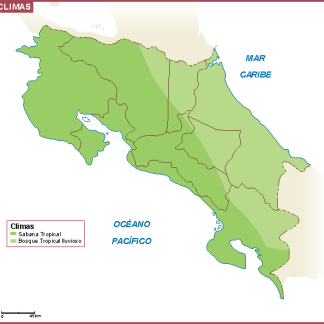 Costa Rica mapa clima