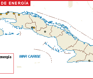 Cuba mapa energia
