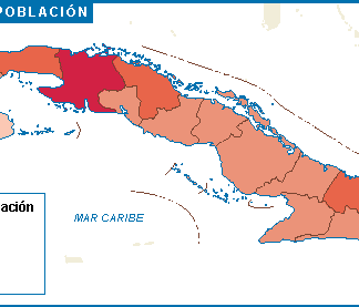 Cuba mapa poblacion