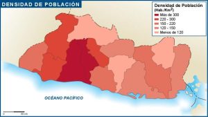 El Salvador mapa densidad