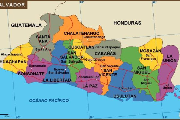 El Salvador mapa politico