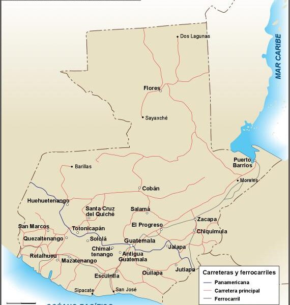 Guatemala mapa carreteras