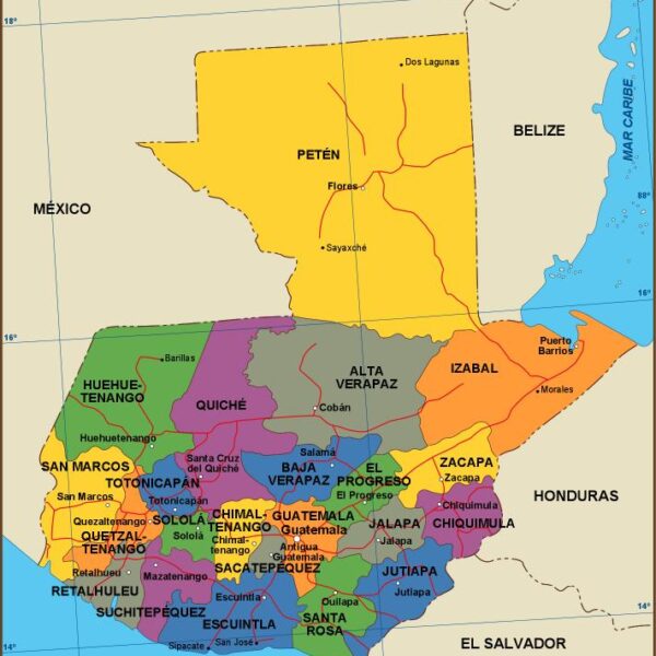 Guatemala mapa politico