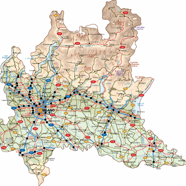 Lombardia Vector Map