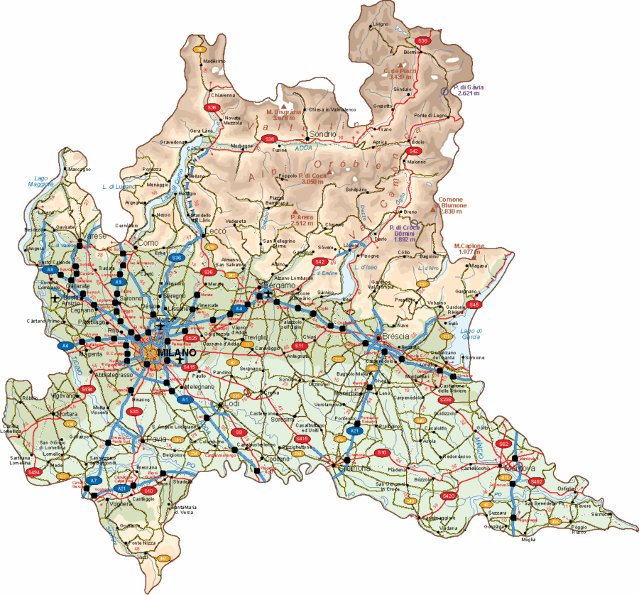 Lombardia Vector Map
