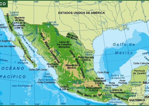 Mexico mapa fisico