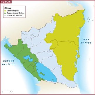Nicaragua mapa climas