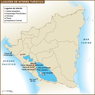 Nicaragua mapa turismo