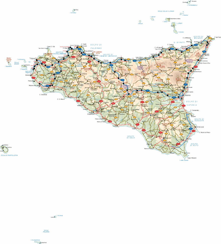 Sicilia Vector Map