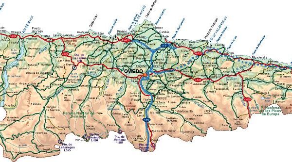 mapa provincia Asturias