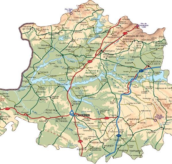 mapa provincia Caceres