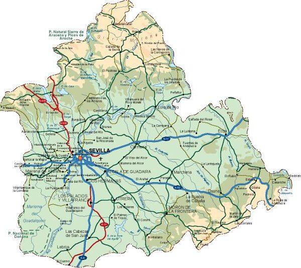 mapa provincia Sevilla